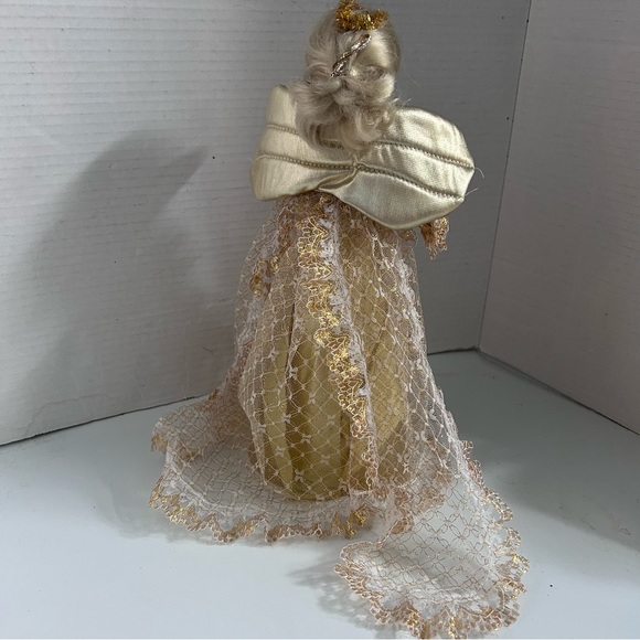 Vintage Christmas Gold Angel Tree Topper 12” - Picture 3 of 7
